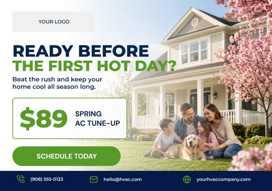 Spring Comfort & Efficiency Check · EDDM postcard template