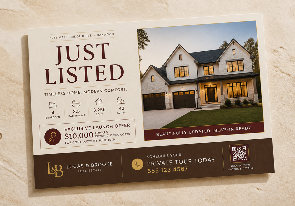 A realtor's postcard after L&B's design review