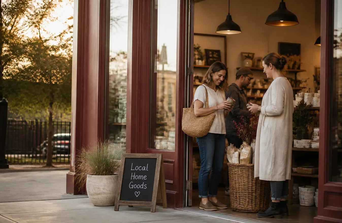 Inviting local retail storefront